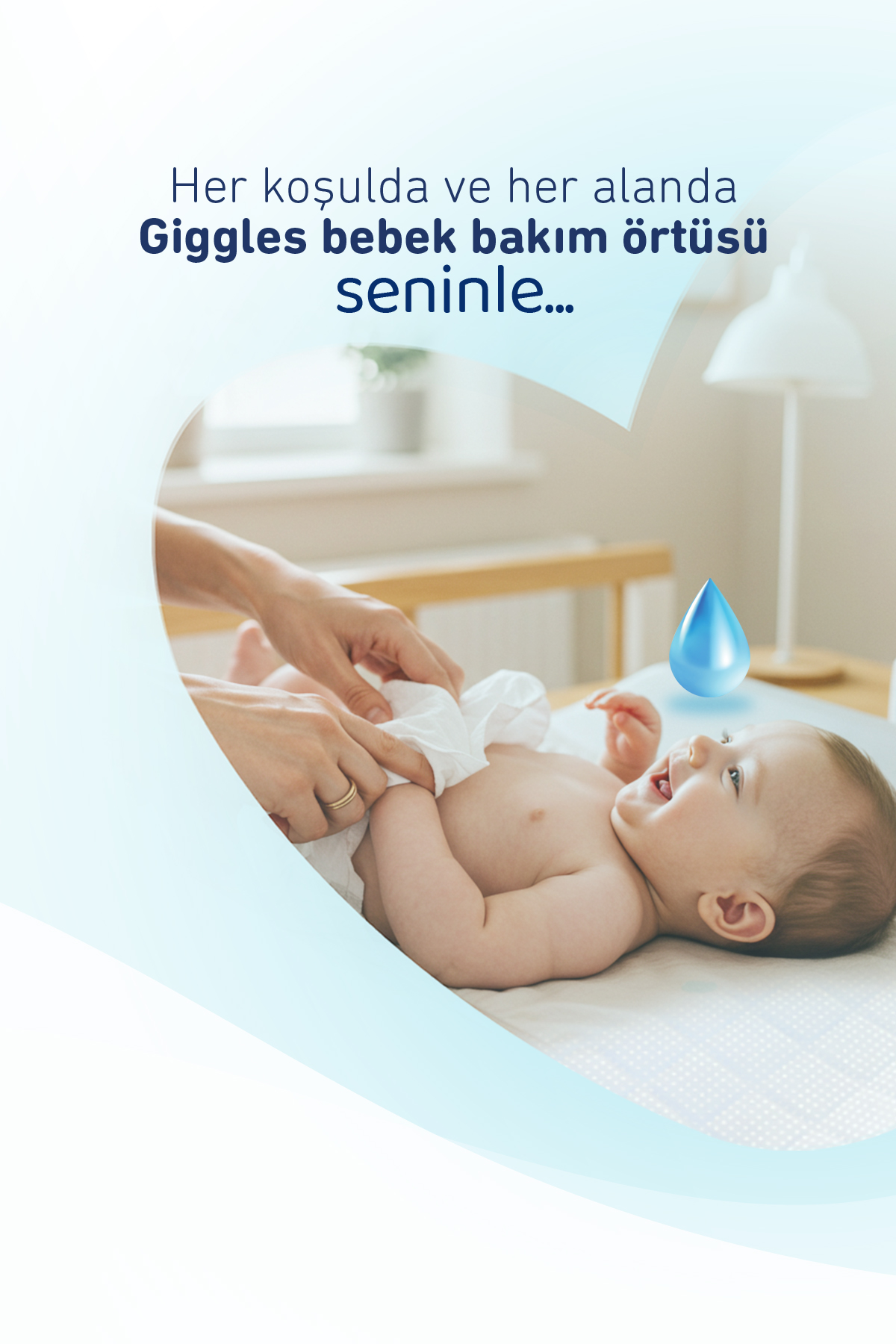 Giggles Bebek Bakım Örtüsü 60x60 Alt Açma Bezi 12 paket (120 adet)